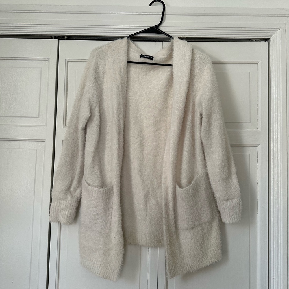 SHEIN Super Soft Cream Open-Front Cardigan